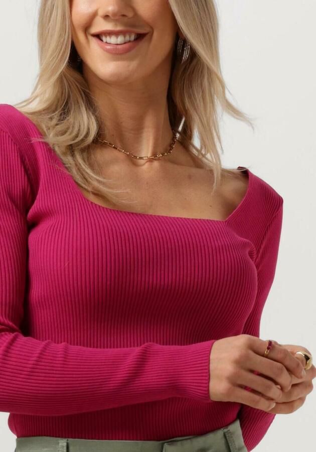 COLOURFUL REBEL Dames Truien & Vesten Ariel Square Neckline Knitted Top Roze - Foto 2