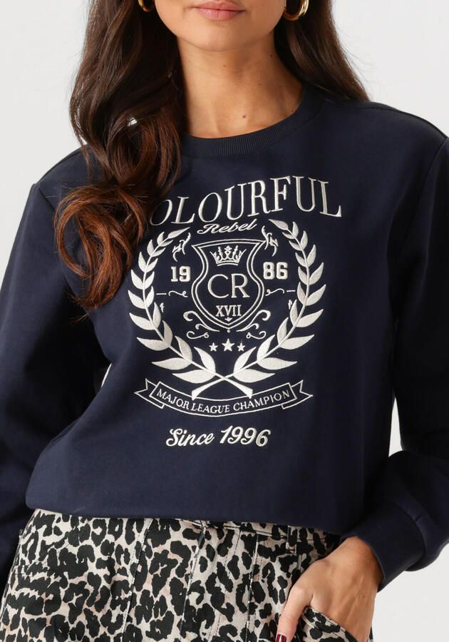 COLOURFUL REBEL Dames Truien & Vesten College 1986 Embro Relaxed Sweat Blauw - Foto 2