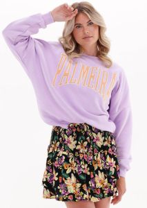 Colourful rebel Lila Sweater Palmeira Patch Dropped Shoulder Sweat