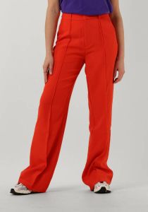 Colourful Rebel high waist straight fit pantalon Rus Pintuck oranje