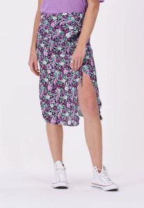 Colourful rebel Paarse Midirok Dinah Scattered Flower Midi Drawcord Skirt