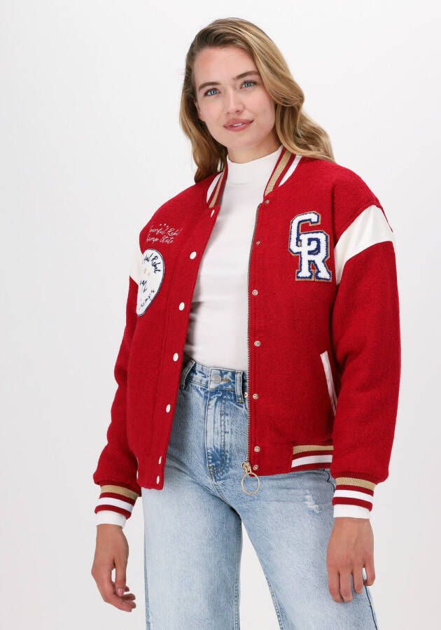 Colourful Rebel bomberjack Sen Baseball met wol rood