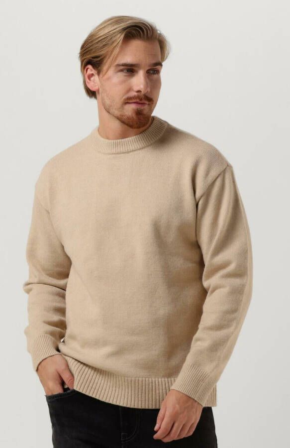 COLOURFUL REBEL Heren Truien & Vesten Flake Heavy Knit Sweater Zand