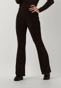 Colourful rebel Zwarte Flared Broek Jolie Metallic Stripe Flare Pants