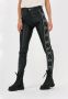 Colourful Rebel imitatieleren slim fit tregging Chloe met zijstreep zwart - Thumbnail 1