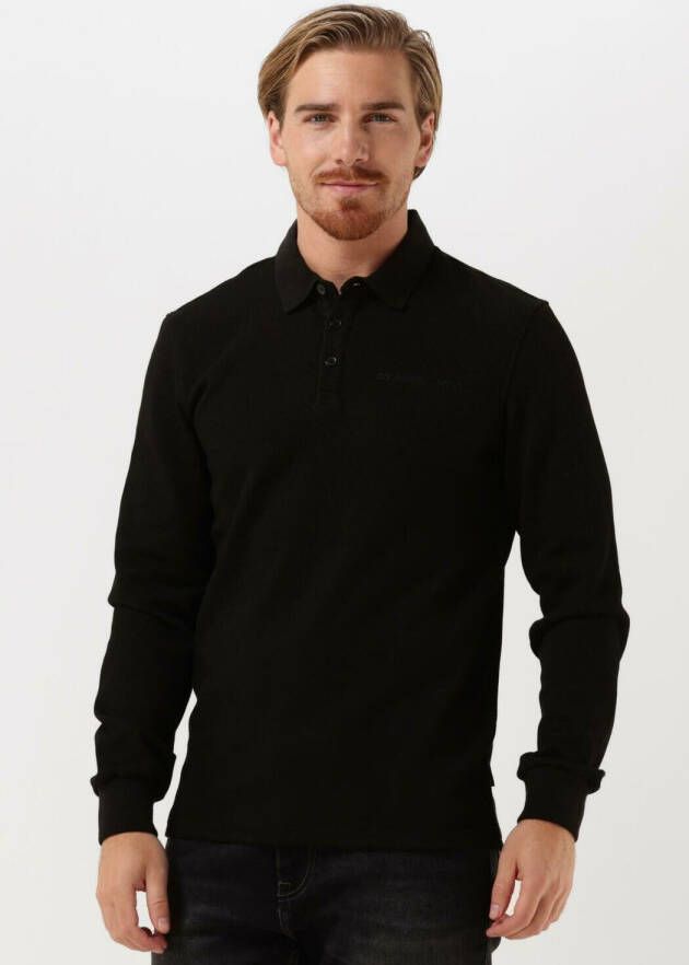 COLOURFUL REBEL Heren Polo's & T-shirts Uni Structure Polo Longsleeve Zwart