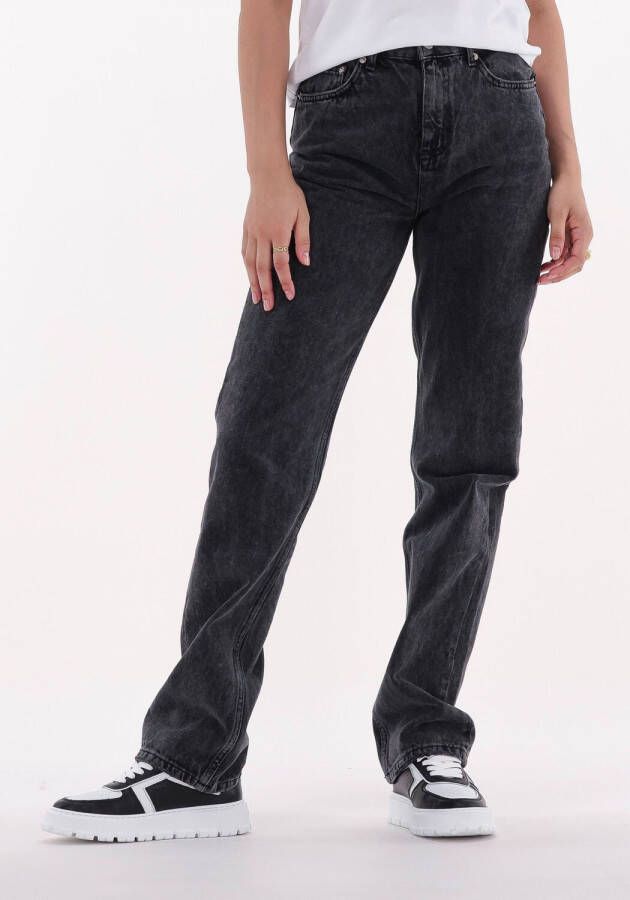 Colourful rebel Zwarte Straight Leg Jeans Jones Mid Rise Straight Leg Denim Pants
