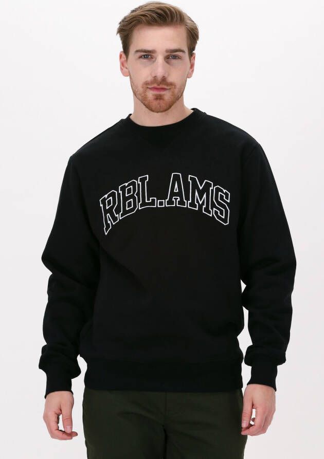 Colourful rebel Zwarte Sweater Rbl Ams Big Embroidery Basic Sweat