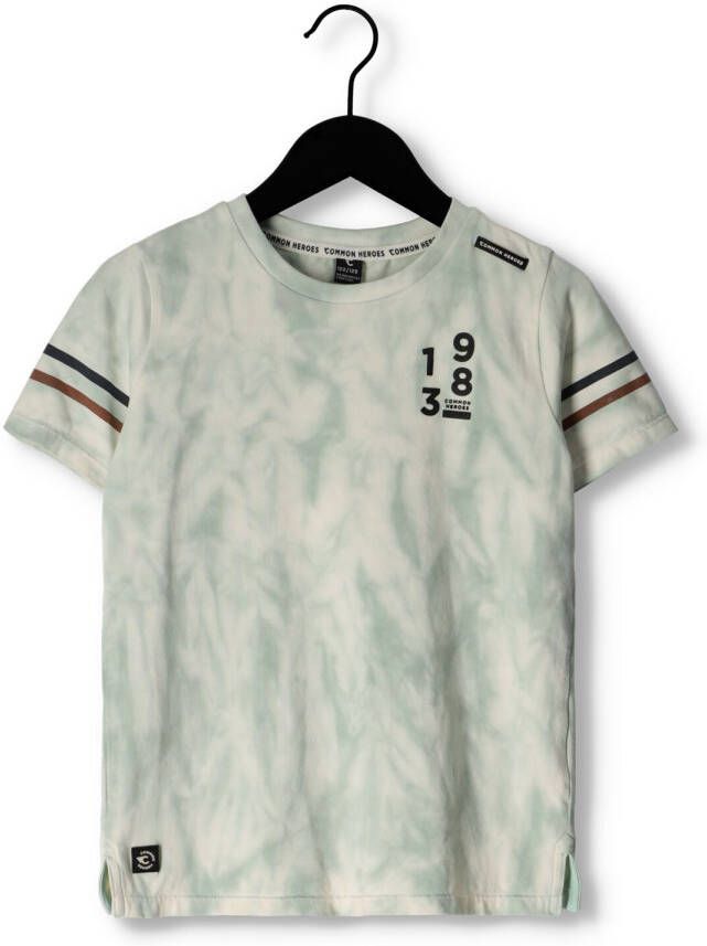 COMMON HEROES tie-dye T-shirt lichtblauw wit Jongens Stretchkatoen Ronde hals 104