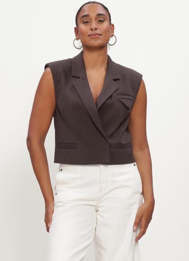 COPENHAGEN MUSE Dames Blazers Cmtailor-short-waistcoat Bruin