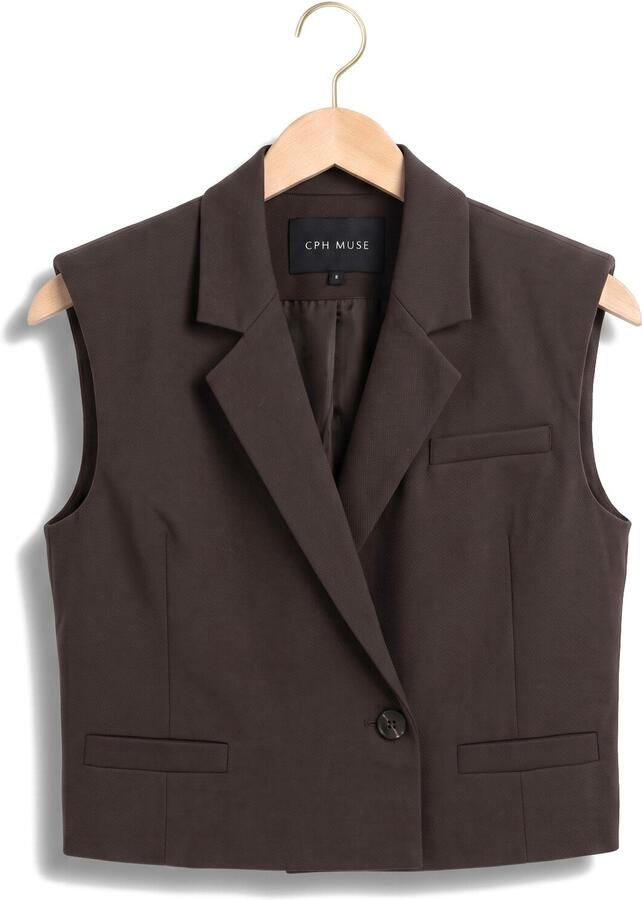 COPENHAGEN MUSE Dames Blazers Cmtailor-short-waistcoat Bruin - Foto 2