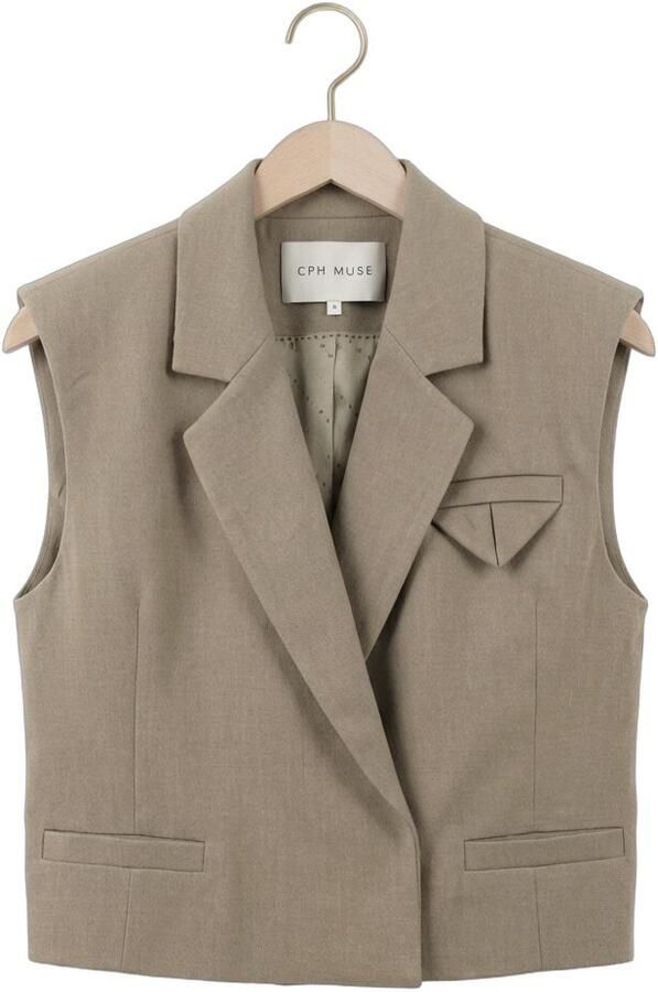 COPENHAGEN MUSE Dames Blazers Cmtailor-short-waistcoat Taupe - Foto 4