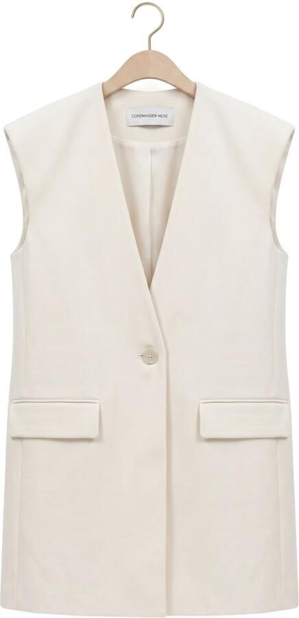 COPENHAGEN MUSE Dames Blazers Cmtailor-waistcoat Creme - Foto 4