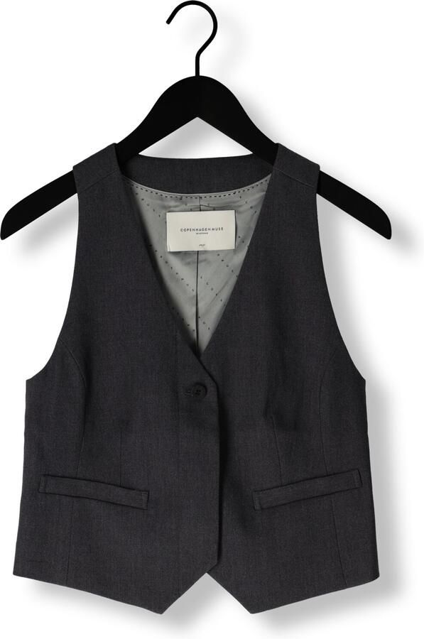 Copenhagen Muse Grijze Melange Tailor Vest met Knopen en Zakken Gray Dames - Foto 3