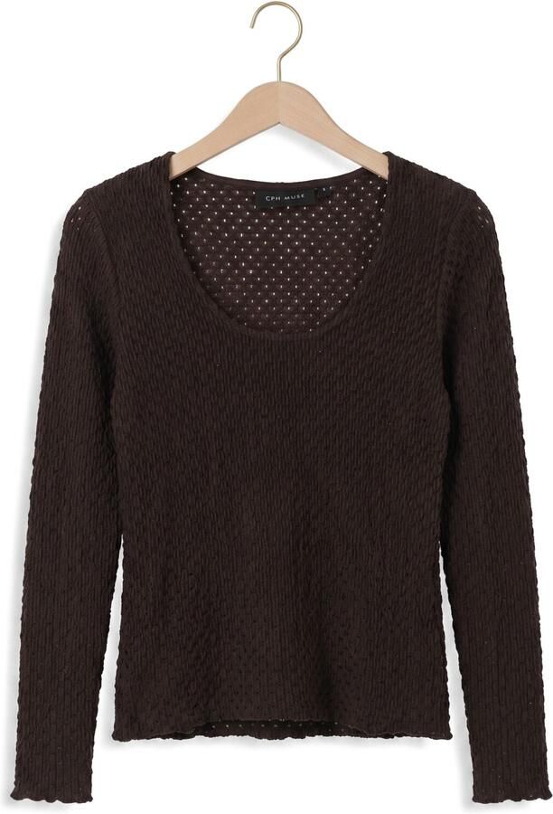 COPENHAGEN MUSE Dames Blouses Cmbobbie-blouse Bruin - Foto 4
