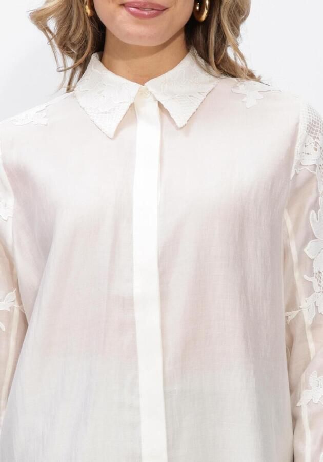Cph Muse Relaxed fit blouse met kant en verborgen knoopsluiting - Foto 4