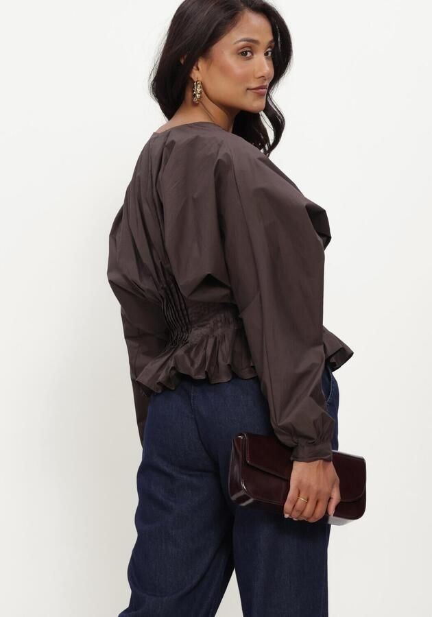 COPENHAGEN MUSE Dames Blouses Cmpoplin-blouse Bruin - Foto 3