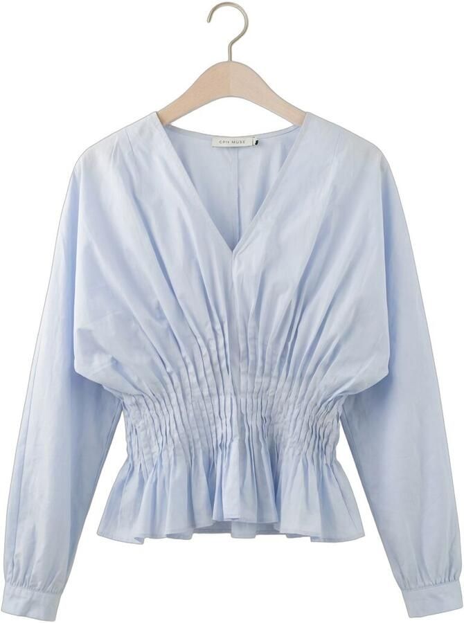 COPENHAGEN MUSE Dames Blouses Cmpoplin-blouse Lichtblauw - Foto 2