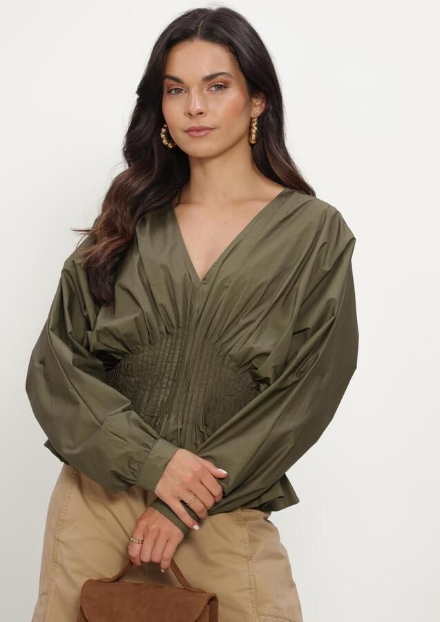 COPENHAGEN MUSE Dames Blouses Cmpoplin-blouse Olijf