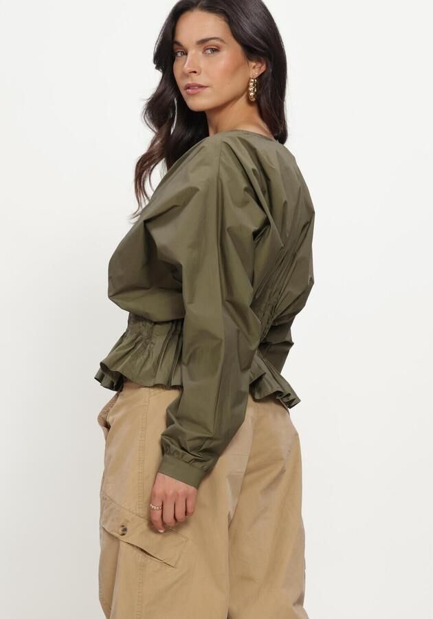COPENHAGEN MUSE Dames Blouses Cmpoplin-blouse Olijf - Foto 4