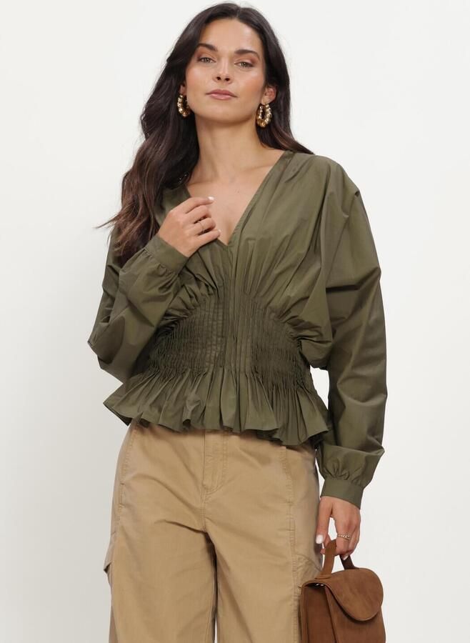 COPENHAGEN MUSE Dames Blouses Cmpoplin-blouse Olijf - Foto 2