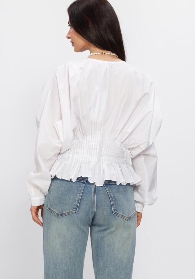 Copenhagen Muse Blouse met ballonmouwen Poplin wit - Foto 3