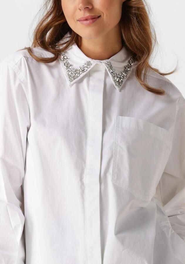 Copenhagen Muse Witte Katoenen Blouse met Speelse Kraag White Dames - Foto 2