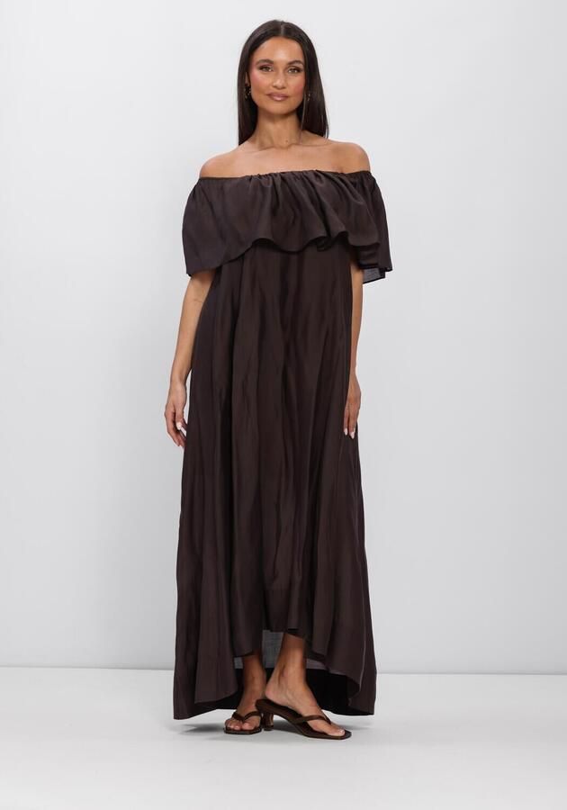 Copenhagen Muse Off-shoulder maxi-jurk Molly bruin