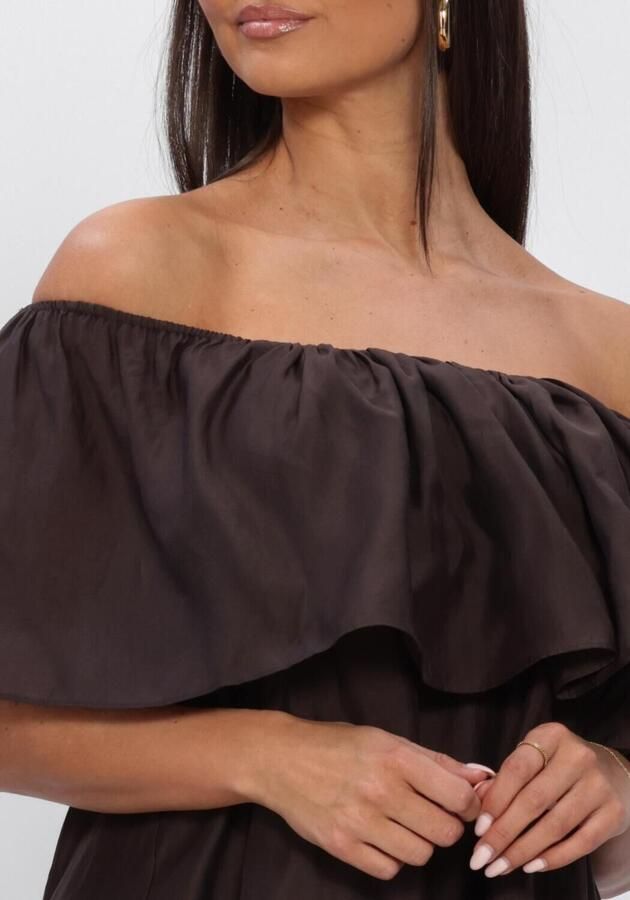 Copenhagen Muse Off-shoulder maxi-jurk Molly bruin - Foto 3