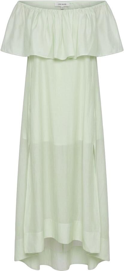Copenhagen Muse Off-shoulder maxi-jurk Molly groen - Foto 4