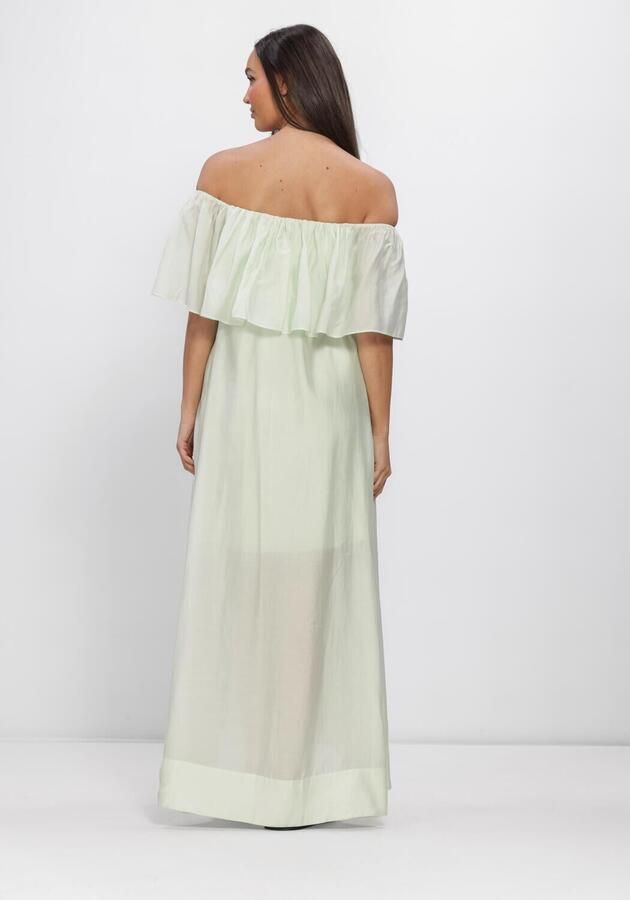 Copenhagen Muse Off-shoulder maxi-jurk Molly groen - Foto 3