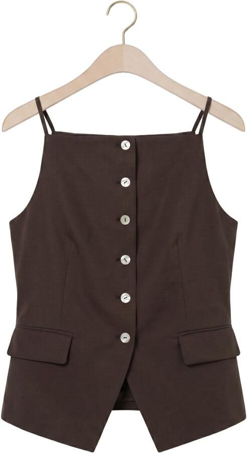 COPENHAGEN MUSE Dames Tops & T-shirts Cmcolleen-waistcoat Bruin - Foto 4