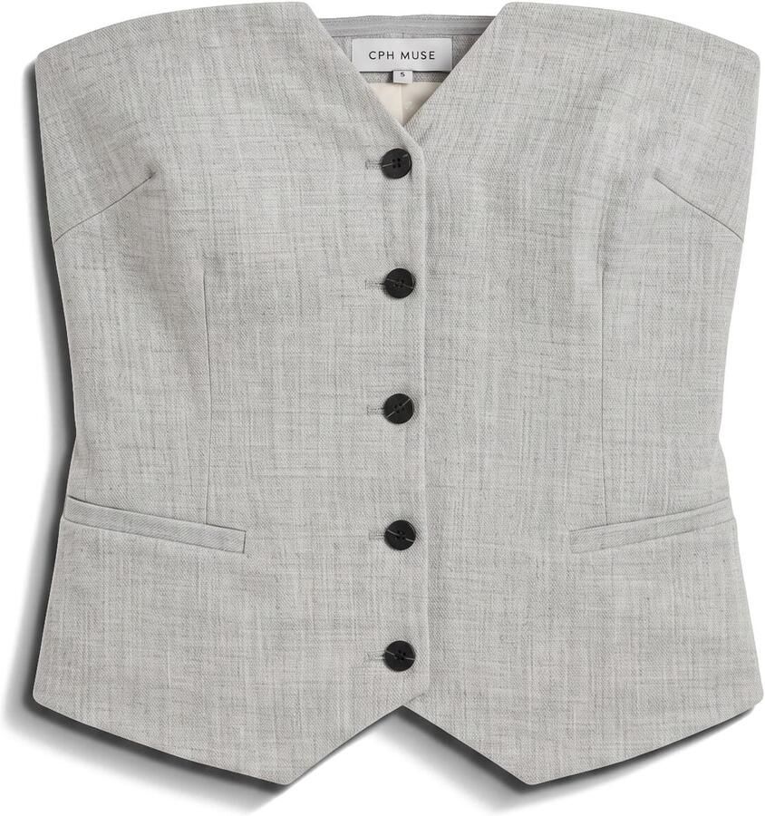 COPENHAGEN MUSE Dames Tops & T-shirts Cmtailory-corsage Lichtgrijs - Foto 2