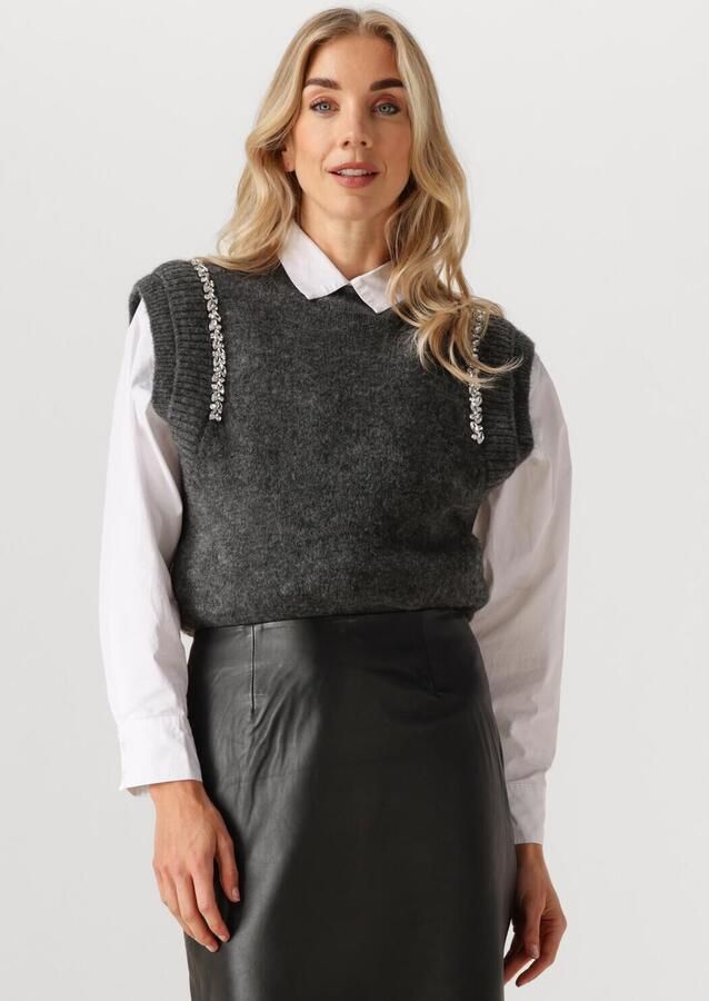 COPENHAGEN MUSE Dames Truien & Vesten Cmibra-waistcoat Donkergrijs - Foto 4