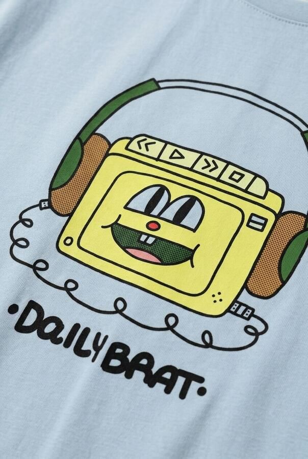DAILY BRAT Jongens Polo's & T-shirts Funky Headphones T-shirt Lichtblauw - Foto 2
