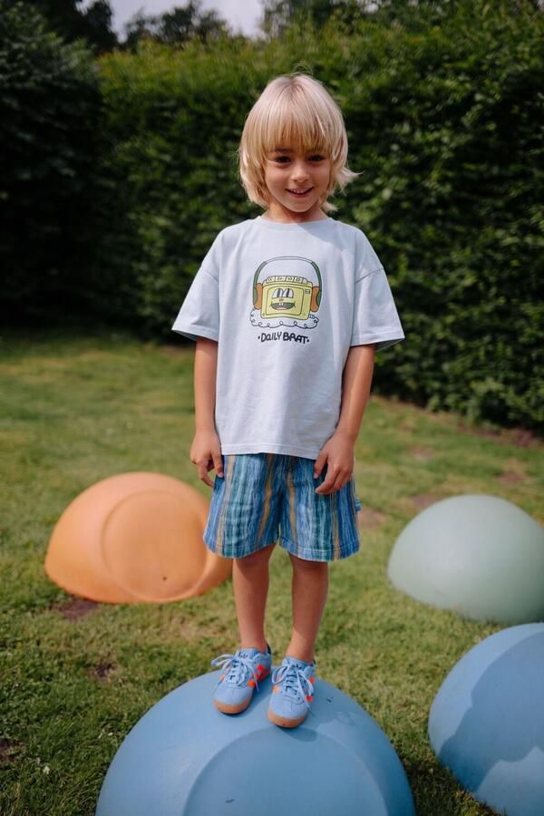 DAILY BRAT Jongens Polo's & T-shirts Funky Headphones T-shirt Lichtblauw - Foto 3
