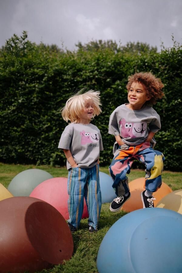 DAILY BRAT Jongens Polo's & T-shirts Who Cares T-shirt Grijs - Foto 3