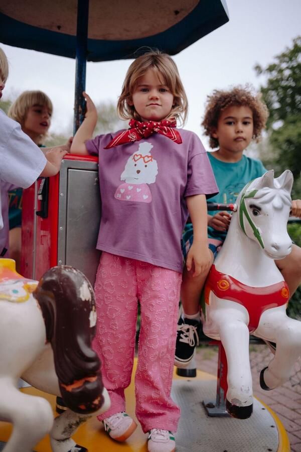 DAILY BRAT Meisjes Tops & T-shirts Kitty Kat T-shirt Fuchsia - Foto 3