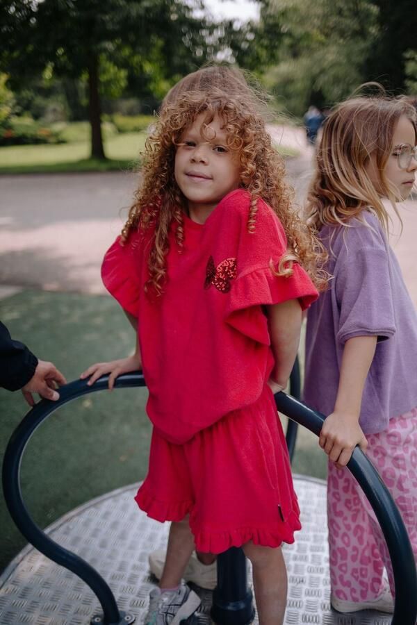 DAILY BRAT Meisjes Broeken Sally Shorts Rood - Foto 2