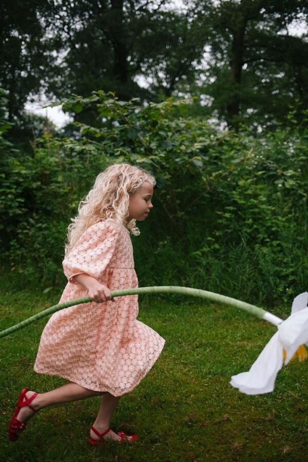 DAILY BRAT Meisjes Jurken Flowerly Dress Roze