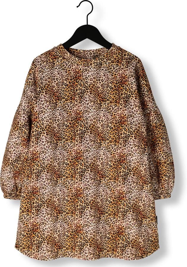 DAILY BRAT Meisjes Jurken Leopard Heart Sweat Dress Bruin - Foto 3