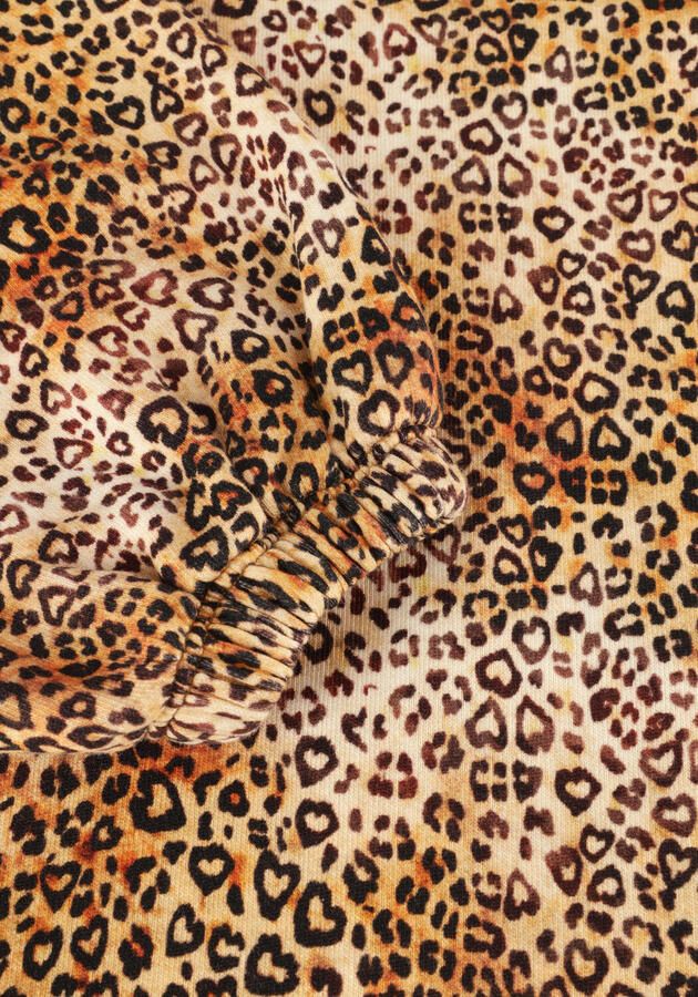 DAILY BRAT Meisjes Jurken Leopard Heart Sweat Dress Bruin