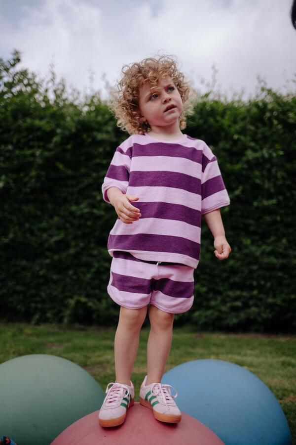 DAILY BRAT Meisjes Tops & T-shirts Stripet Towel T-shirt Roze - Foto 3