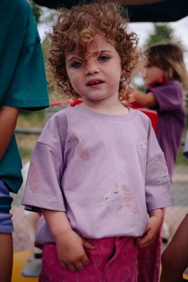 DAILY BRAT Meisjes Tops & T-shirts Unicorn T-shirt Paars - Foto 2