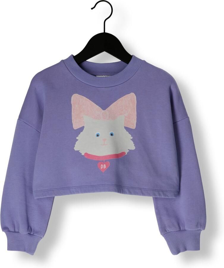 DAILY BRAT Meisjes Truien & Vesten Kitty Cat Cropped Sweater Paars - Foto 2