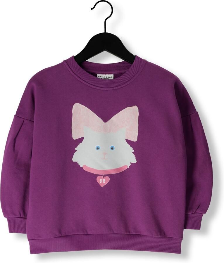 DAILY BRAT Meisjes Truien & Vesten Kitty Cat Sweater Paars - Foto 4