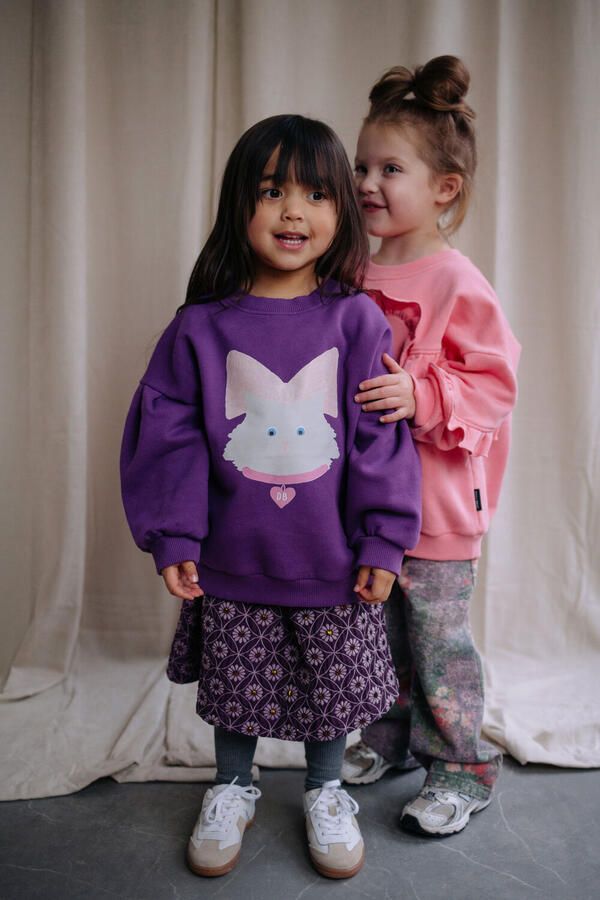DAILY BRAT Meisjes Truien & Vesten Kitty Cat Sweater Paars - Foto 3