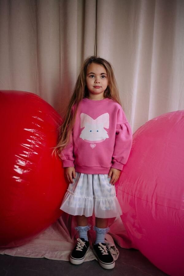 DAILY BRAT Meisjes Truien & Vesten Kitty Cat Sweater Roze - Foto 2