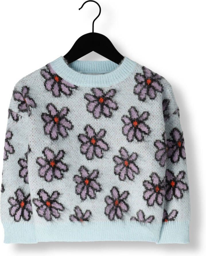 DAILY BRAT Meisjes Truien & Vesten Fluffy Flower Knitted Sweater Blauw