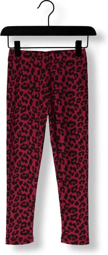 DAILY BRAT Meisjes Broeken Leopard Tights Dark Pink Roze